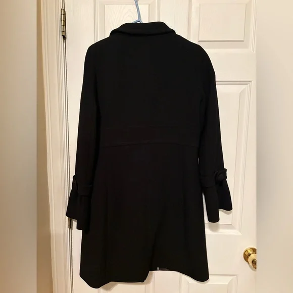 J Crew wool coat with bell sleeves, black, women’s sz 8 - Picture 8 of 11